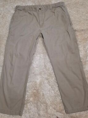 CARHARTT Men's Khaki Carpenter Style Work Pant - Relaxed Fit 42x29